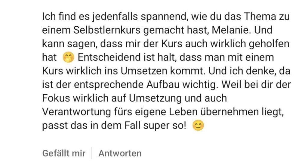 Onlinekurs Testimonial