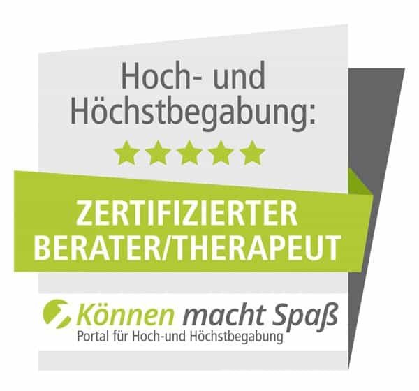 Können macht Spaß Siegel mit Auszeichnung zum zertifizierten Berater / Therapeut